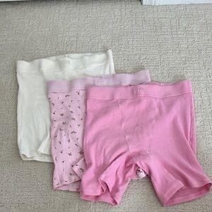 Womens Skims Pink and White Pajama Boxer Briefs Set
